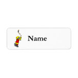 Broken stick hockey player return address label