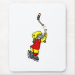 Broken stick hockey player mousepad