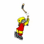 Broken stick hockey player photo sculptures