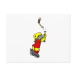 Broken stick hockey player post card