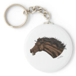 Broncos, Mustangs Horse's Head Logo art by Al Rio Keychains