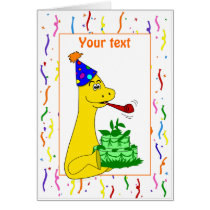 Brontosaurus Dinosaur Party Celebration Card