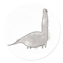 Brontosaurus Round Stickers