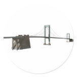 Bronx Whitestone Bridge: 3D Model: Round Stickers