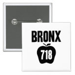 Bronx With Big Apple & 718 Area Code Cutout Button