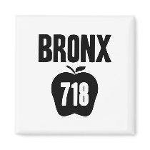 Bronx With Big Apple & 718 Area Code Cutout magnets