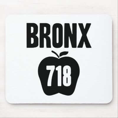 Bronx With Big Apple & 718 Area Code Cutout Mousepad by birdy27