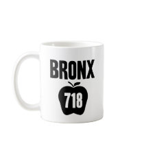 Bronx With Big Apple & 718 Area Code Cutout Mug