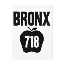 Bronx With Big Apple & 718 Area Code Cutout Postcard