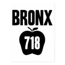 Bronx With Big Apple & 718 Area Code Cutout Postcard