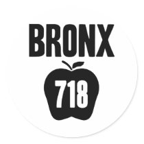 Bronx With Big Apple & 718 Area Code Cutout stickers