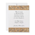 Bronze and Gold Floral border on White Background Announcements