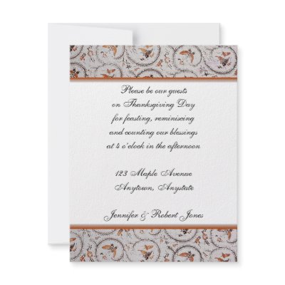 Bronze Butterfly and Brown Fish on Ecru Background Personalized Announcement by NoteableExpressions