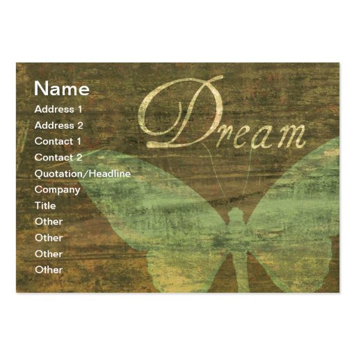 Bronze Dream Butterfly Chubby Business Card (front side)