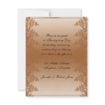Bronze Ferns on Ecru Variegated Background Personalized Invites