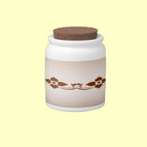 Bronze Floral Abstract candy jars
