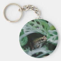 Bronze Frog in Prayer Plant Key Chain