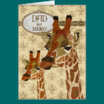 Bronze Gold Giraffes  Father's Day Card cards