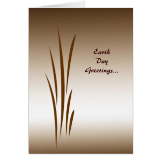 Bronze Grass Earth Day Greeting Card