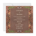 bronze green abstract wedding invitations