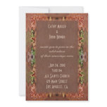 bronze green abstract wedding invitations