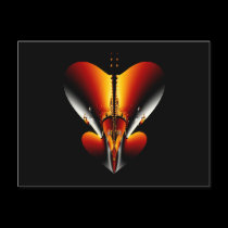 Bronze Heart Shield Fractal Postcard