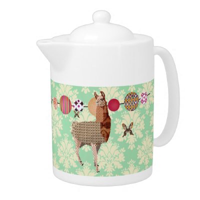 Bronze Llama & Golddust Butterflies Teapot by Greyszoo