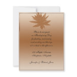 Bronze Lotus on Bronze and Ecru Variegated Personalized Announcements