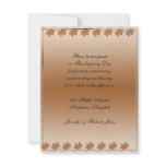 Bronze Maple Leaf on Variegated Gold Background Personalized Invites