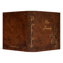 Bronze Scroll Leaf Family Album 3 Ring Binder
