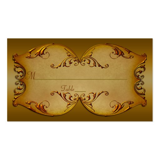 Bronze Scrolls Place Cards Business Card Templates (front side)