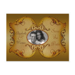 Bronze Scrolls Save the Date Postcard with Photo