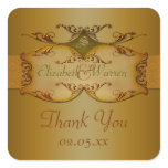 Bronze Scrolls Wedding Favor Thank You Sticker