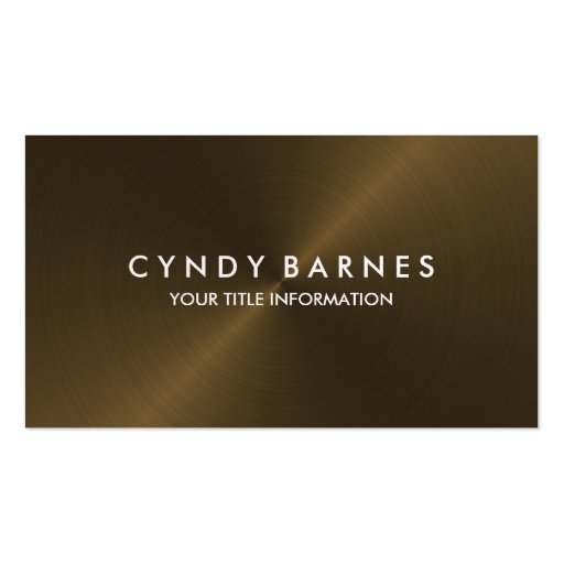 Bronze Sheen Business Card (front side)