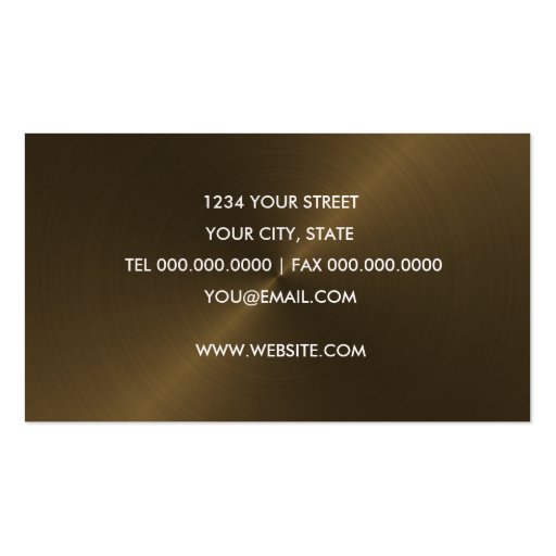 Bronze Sheen Business Card (back side)