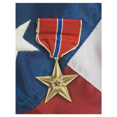 Bronze Star on American flag Custom Letterhead by adament