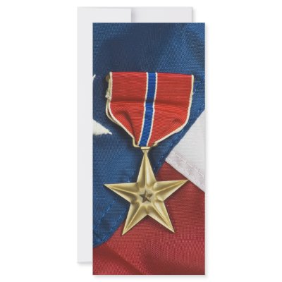 Bronze Star on American flag Rack Card by adament