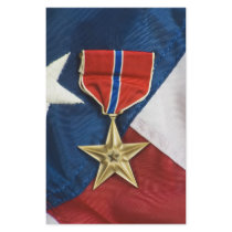 Bronze Star on American flag Personalized Stationery