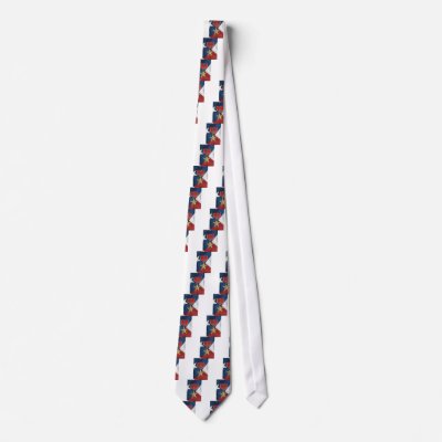 Bronze Star on American flag Neck Tie by adament