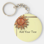 Bronze Sun on Cream Background Keychain