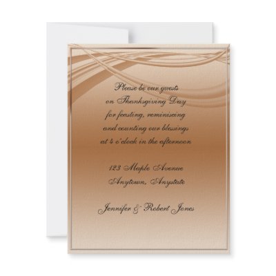 Bronze Waves on Ecru Personalized Invite by NoteableExpressions