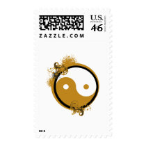 Bronze Yin Yang Postage Stamp