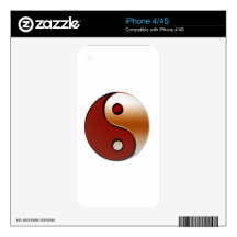 Bronzed Yin Yang iPhone 4 Skins