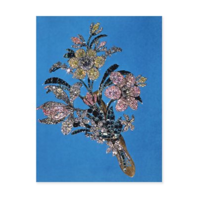 Brooch in form of large bouquet with brilliant postcard by bridgemanart