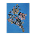 Brooch in form of large bouquet with brilliant postcard