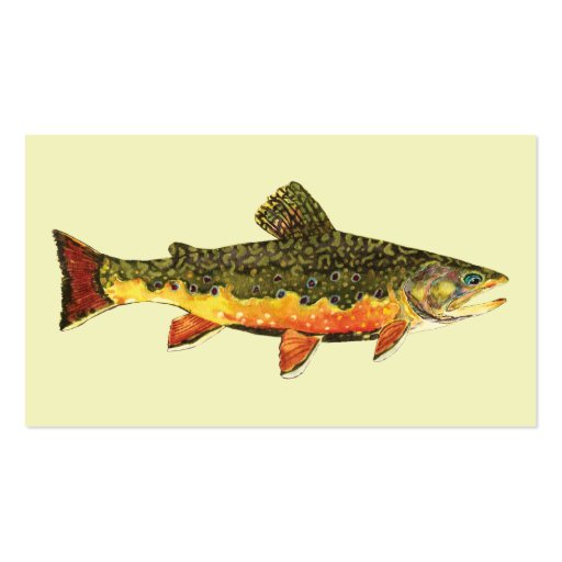 Brook Trout Fish Business Card Template (front side)