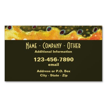 Brook Trout Fishing Magnetic Business Cards (Pack Of 25)