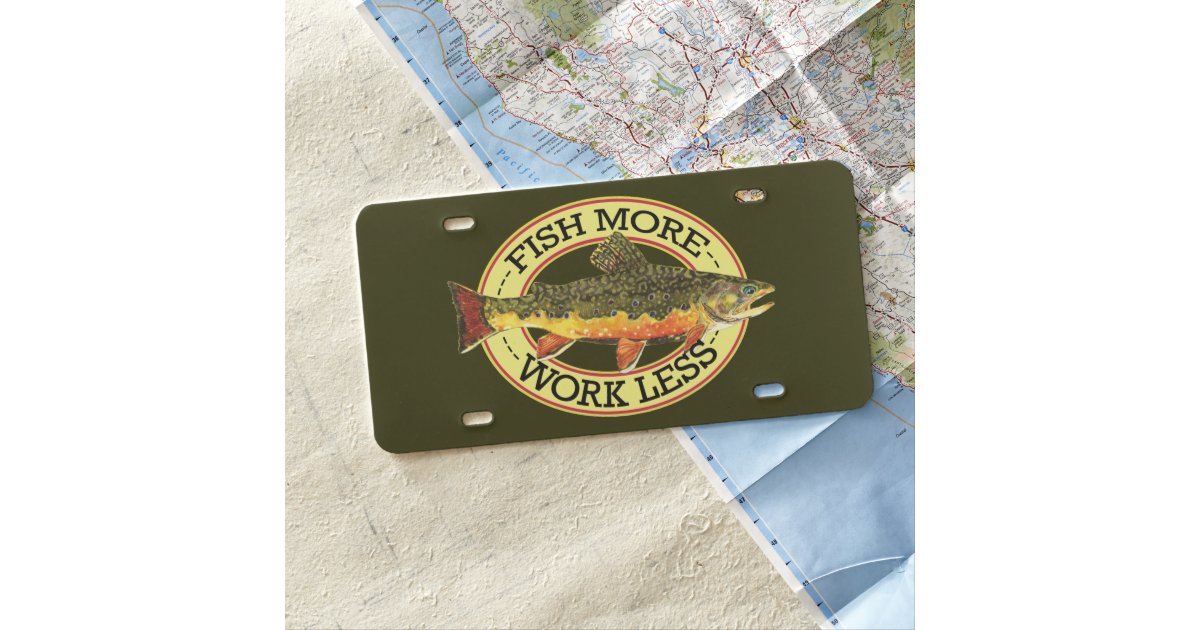 Brook Trout Fly Fishing License Plate Zazzle