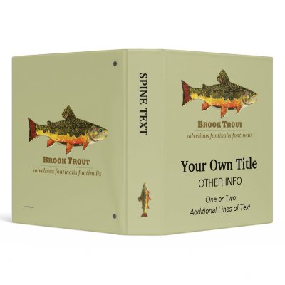 Brook Trout Latin 3 Ring Binders by TroutWhiskers