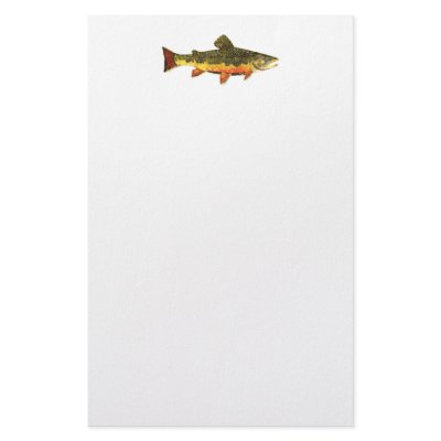 Brook Trout Painting Customized Stationery by TroutWhiskers